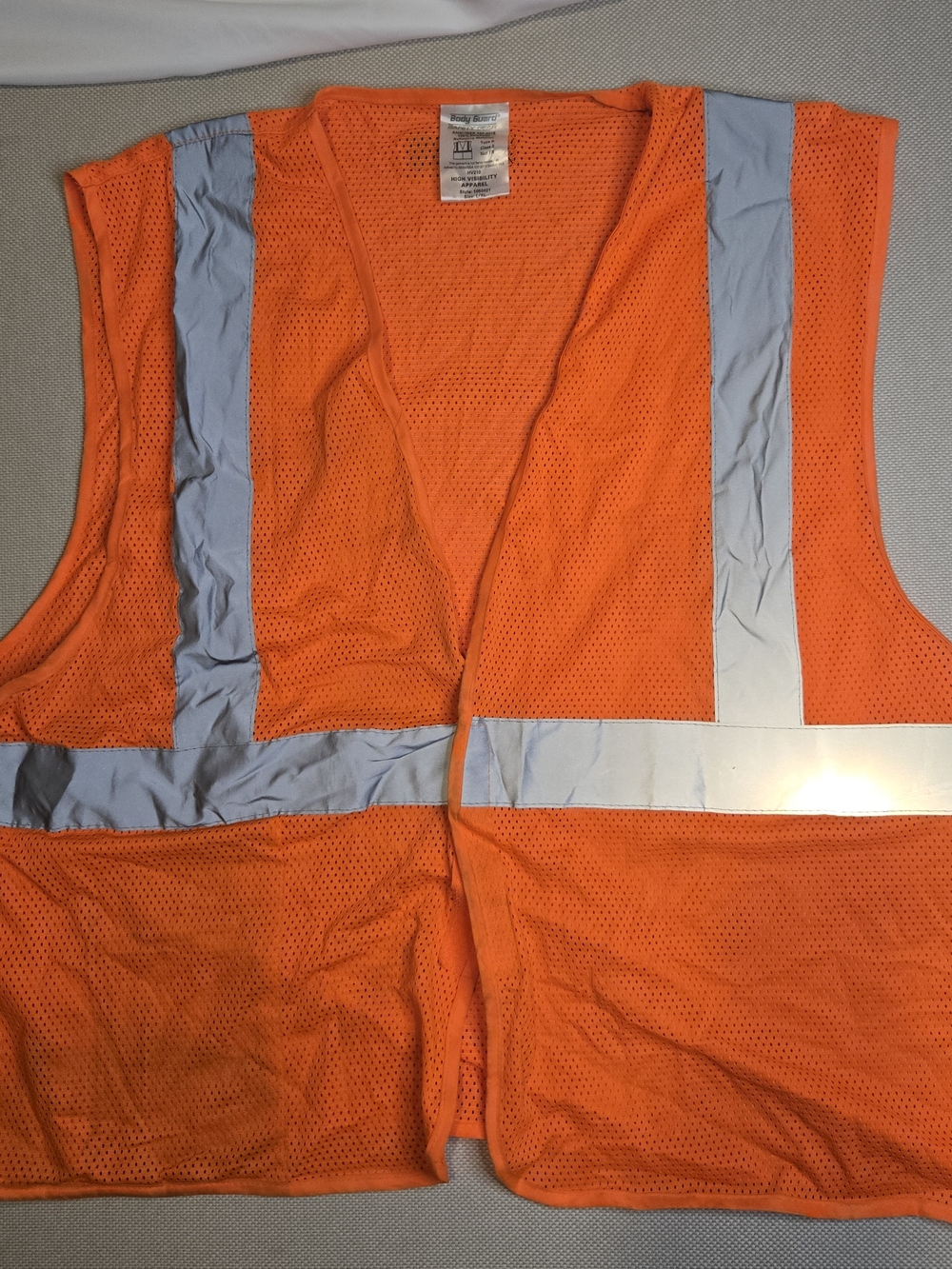 Body Guard Safety Gear L/XL Reflective Mesh Orange Vest High Visibility Type R